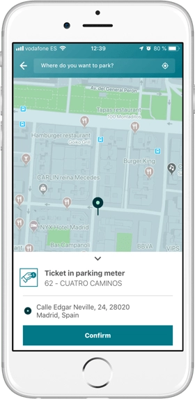 Please confirm where you've parked