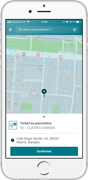 Confirmez l’endroit où vous vous êtes garé