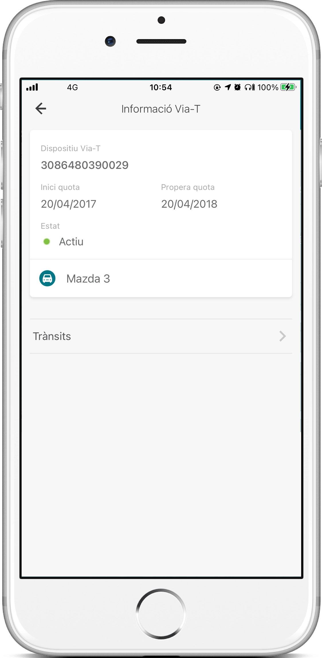 Gestiona i controla el teu Via-T des de l'app